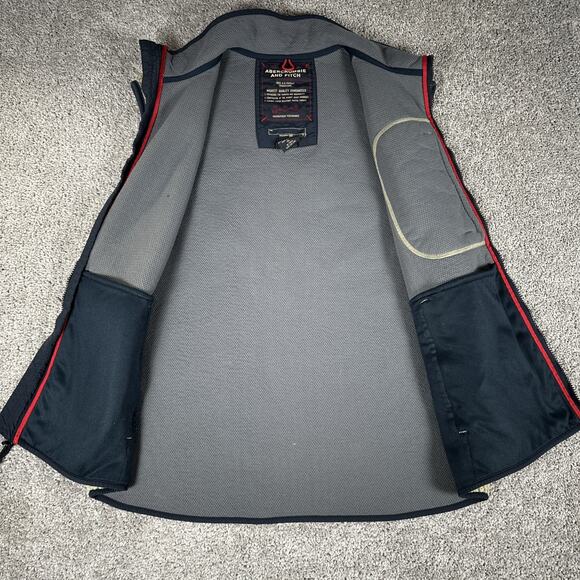 Vtg Abercrombie & Fitch Vest Men XL Oatmeal Beige Full Zip A&F 1892 Sherpa Y2K - Picture 7 of 12
